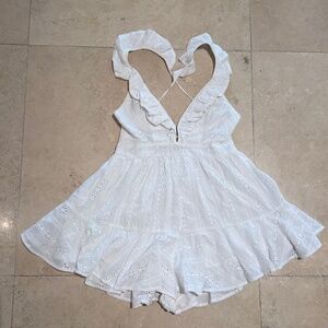 White Romper with Strappy Back